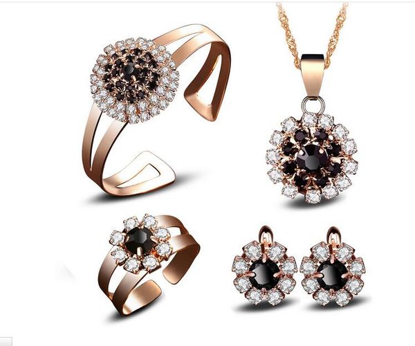 bridal wedding wiredrawing jewelry sets for women gem crystal pendants necklace cuff bracelet ring earring alloy color, Slivery;golden
bridal wedding wiredrawing jewelry sets for women gem crystal pendants necklace cuff bracelet ring earring alloy color, Slivery;golden