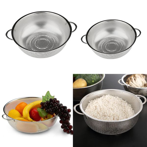 2pcs stainless steel colander fruit washing bowl noodles drainer basket 
2pcs stainless steel colander fruit washing bowl noodles drainer basket