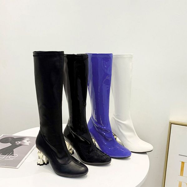 boussac patent leather knee boots women strange metal heel thigh high boots women designer winter shoes swe0669, Black
boussac patent leather knee boots women strange metal heel thigh high boots women designer winter shoes swe0669, Black