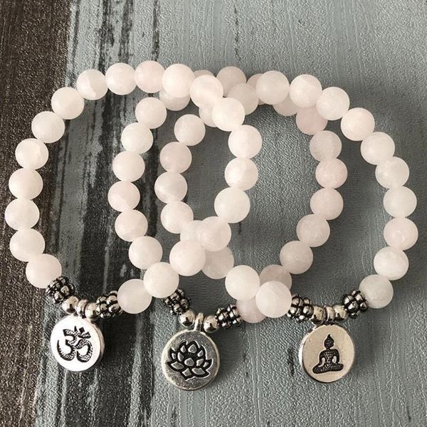 natural matte precious rose stone bead mala bracelet crystal lotus, om, buddha charm women bracelets or necklace dropshipping, Black
natural matte precious rose stone bead mala bracelet crystal lotus, om, buddha charm women bracelets or necklace dropshipping, Black
