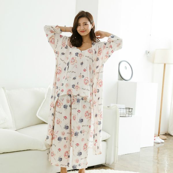 new fashion printing sweet literature and art pyjamas women korean loose leisure long sleeve pajamas spaghetti strap 3-piece, Blue;gray
new fashion printing sweet literature and art pyjamas women korean loose leisure long sleeve pajamas spaghetti strap 3-piece, Blue;gray
