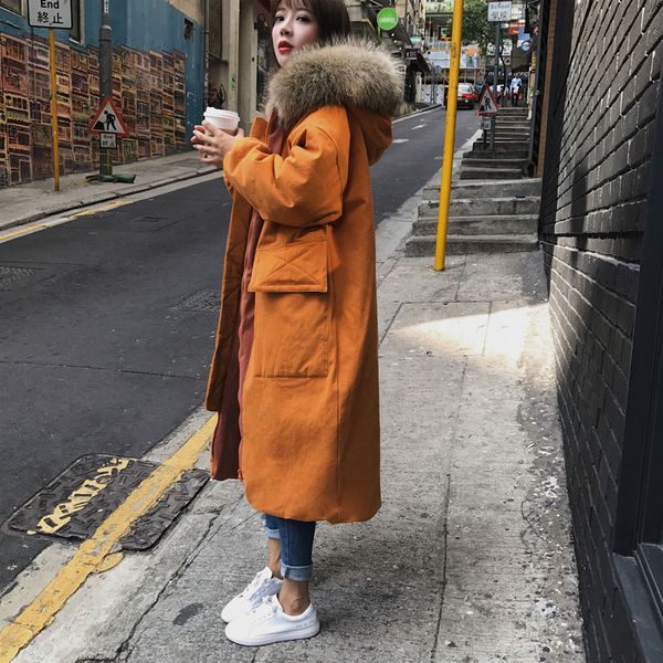 2019 plus size casual pocket long winter jacket women big hair collar cotton padded coat female thick warm parka feminina a543, Black
2019 plus size casual pocket long winter jacket women big hair collar cotton padded coat female thick warm parka feminina a543, Black