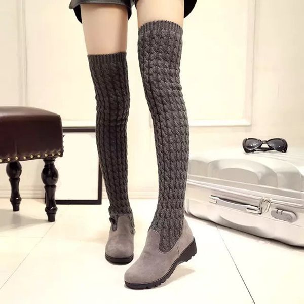 winter autumn women over the knee boots knitted woman boots round toe flat with shoes female footwear 3 colors plus size 35-40, Black
winter autumn women over the knee boots knitted woman boots round toe flat with shoes female footwear 3 colors plus size 35-40, Black