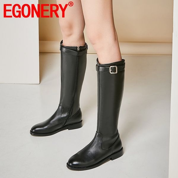 egonery shoes woman 2019 winter new casual round toe genuine leather high boots outside comfortable zipper shoes, Black
egonery shoes woman 2019 winter new casual round toe genuine leather high boots outside comfortable zipper shoes, Black