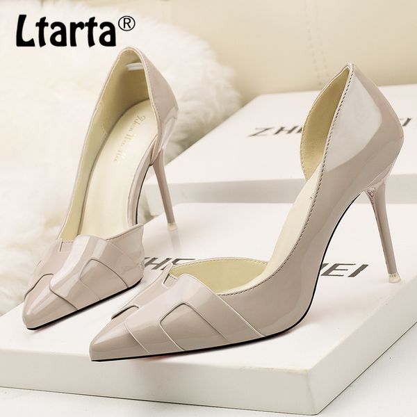 ltarta solid color patent leather shallow mouth women's shoes new high heel women's shoes stiletto side hollow zwm, Black
ltarta solid color patent leather shallow mouth women's shoes new high heel women's shoes stiletto side hollow zwm, Black