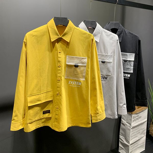 brand new mens shirts fashion pattern men shirt double pocket autumn black gray yellow men long sleeve shirt, White;black
brand new mens shirts fashion pattern men shirt double pocket autumn black gray yellow men long sleeve shirt, White;black