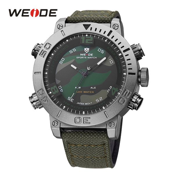 weide man luxury brand casual quartz movement clock led digital analog nylon strap camouflage dial wristwatch relogio masculino, Slivery;brown
weide man luxury brand casual quartz movement clock led digital analog nylon strap camouflage dial wristwatch relogio masculino, Slivery;brown