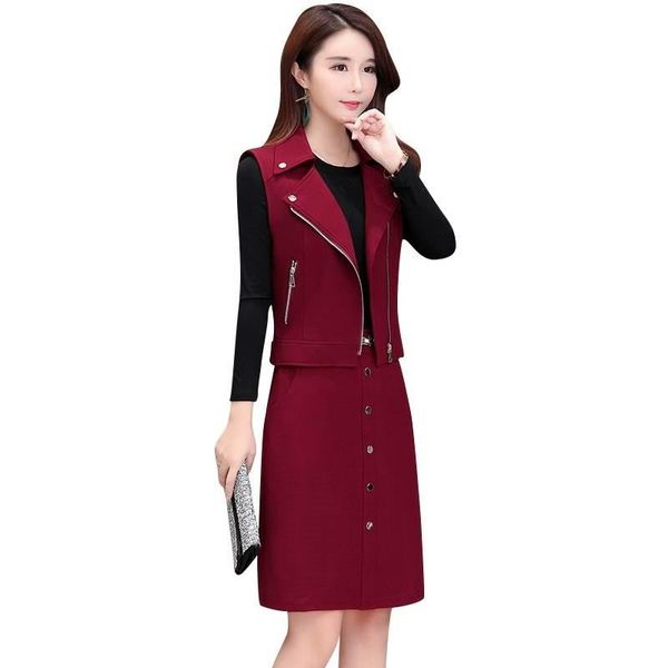women dress sets spring autumn vest dress suit female casual 2 piece set women's long sleeve button midi vest sets j186, White
women dress sets spring autumn vest dress suit female casual 2 piece set women's long sleeve button midi vest sets j186, White