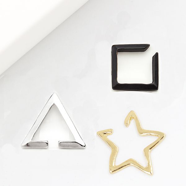 fashion opening star simple golden silver & black metallic clip earrings women ear cuff
fashion opening star simple golden silver & black metallic clip earrings women ear cuff