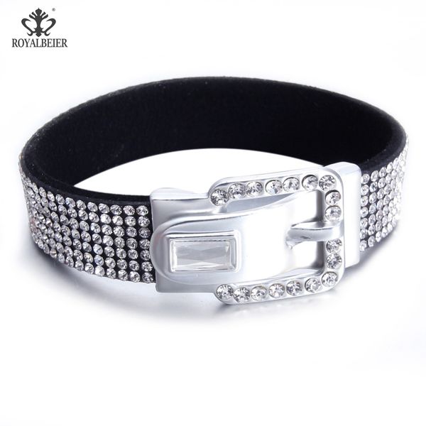 royalbeier new fashion leather crystal women bracelet high-quality matte metal buckle rhinestone inlaid women soft wide pulsera, Golden;silver
royalbeier new fashion leather crystal women bracelet high-quality matte metal buckle rhinestone inlaid women soft wide pulsera, Golden;silver