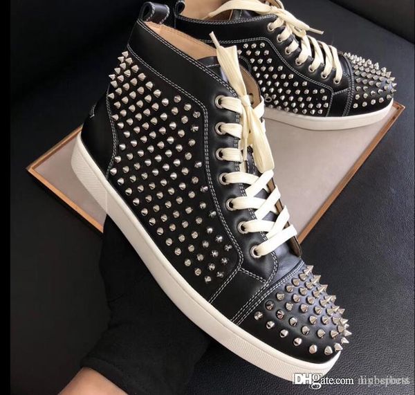 italy brand design red sole sneaker spiked flat men's red bottom sneakers high genuine leather full spikes factory wholesale, Black
italy brand design red sole sneaker spiked flat men's red bottom sneakers high genuine leather full spikes factory wholesale, Black