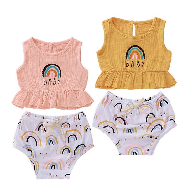 3-18m infant baby girls boys clothes sets 2pcs sleeveless print vest+rainbow printed shorts baby girls boy cotton clothing, White
3-18m infant baby girls boys clothes sets 2pcs sleeveless print vest+rainbow printed shorts baby girls boy cotton clothing, White