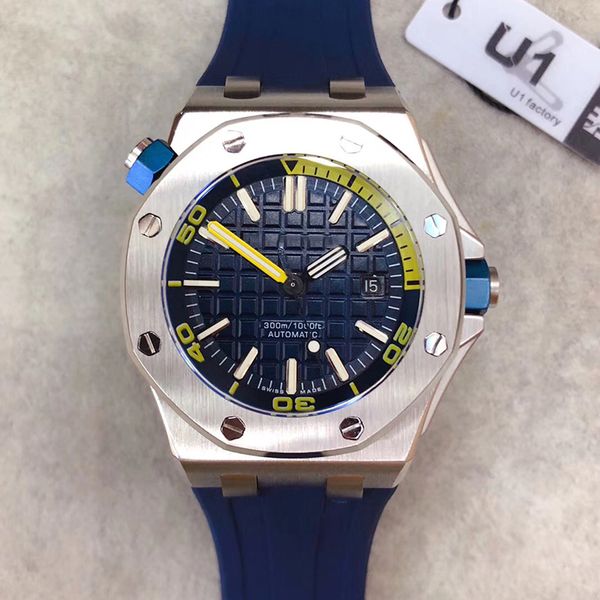 u1 factory royal oak blue dial diver engraved automatic movement 15703 series rubber belt mens black dial sports glass back wristwatches, Slivery;brown
u1 factory royal oak blue dial diver engraved automatic movement 15703 series rubber belt mens black dial sports glass back wristwatches, Slivery;brown