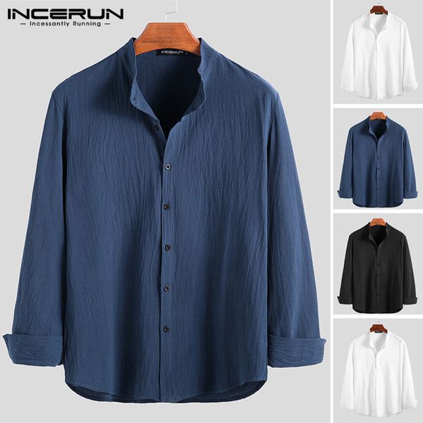 incerun men casual solid color long sleeve shirts vintage chinese button down blouse men breathable camisa masculina 2019, White;black
incerun men casual solid color long sleeve shirts vintage chinese button down blouse men breathable camisa masculina 2019, White;black