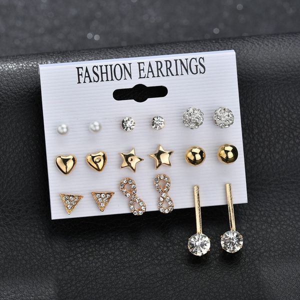 stud earrings set with diamonds triangle 8 word rhinestones 9 pairs set european and american cross-border exclusive, Golden;silver
stud earrings set with diamonds triangle 8 word rhinestones 9 pairs set european and american cross-border exclusive, Golden;silver