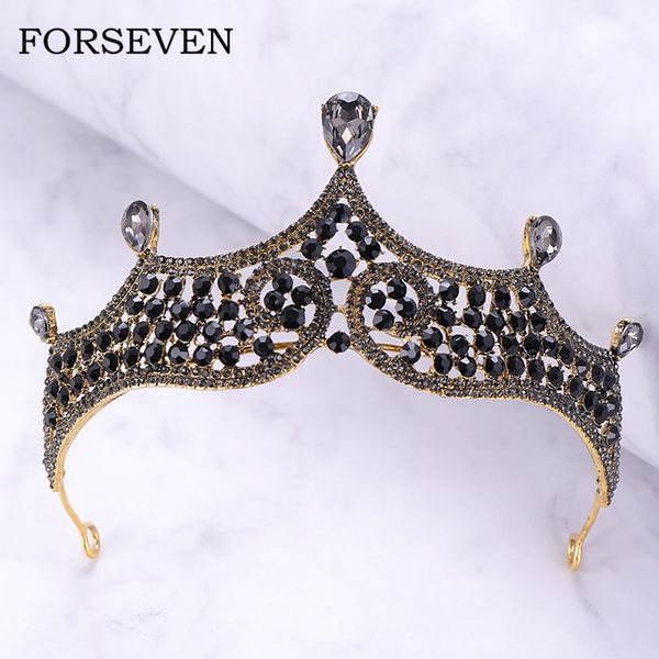 gray crystal crown and tiaras women baroque head ornaments black rhinestone crown gold crystal bride's tiaras headpieces, Golden;white
gray crystal crown and tiaras women baroque head ornaments black rhinestone crown gold crystal bride's tiaras headpieces, Golden;white