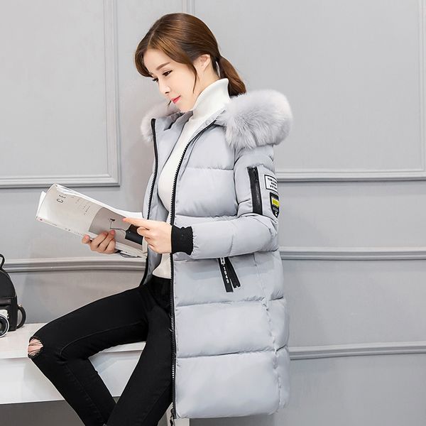 women's down & parkas winter wear snow women jacket cotton coat big fur collar hooded parka fashion zipper long jackets thicked outerwe, Black
women's down & parkas winter wear snow women jacket cotton coat big fur collar hooded parka fashion zipper long jackets thicked outerwe, Black