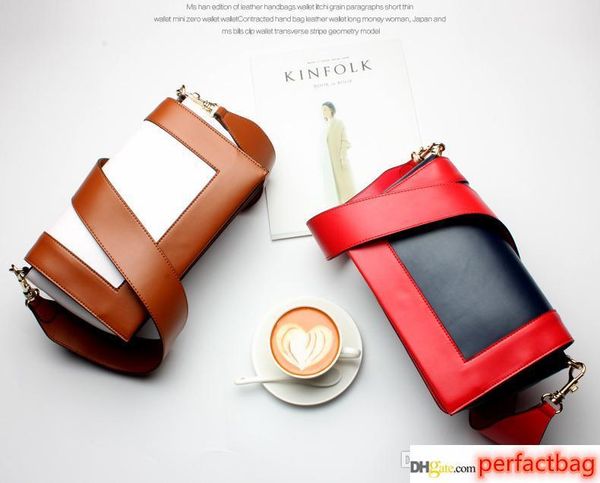 2017 new splicing two-tone small bag lady single shoulder inclined across packets leather handbag ing