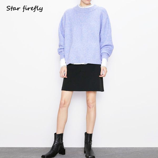star firefly casual elegant long-sleeved round neck basic sweater female 2019 autumn winter loose soft touch solid sweater, White;black
star firefly casual elegant long-sleeved round neck basic sweater female 2019 autumn winter loose soft touch solid sweater, White;black