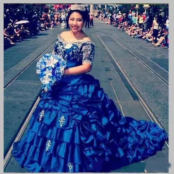 royal blue plus size quinceanera dresses draped satin ball gown girls appliques pageant dresses short sleeves beads ruched graduation gowns, Blue;red
royal blue plus size quinceanera dresses draped satin ball gown girls appliques pageant dresses short sleeves beads ruched graduation gowns, Blue;red