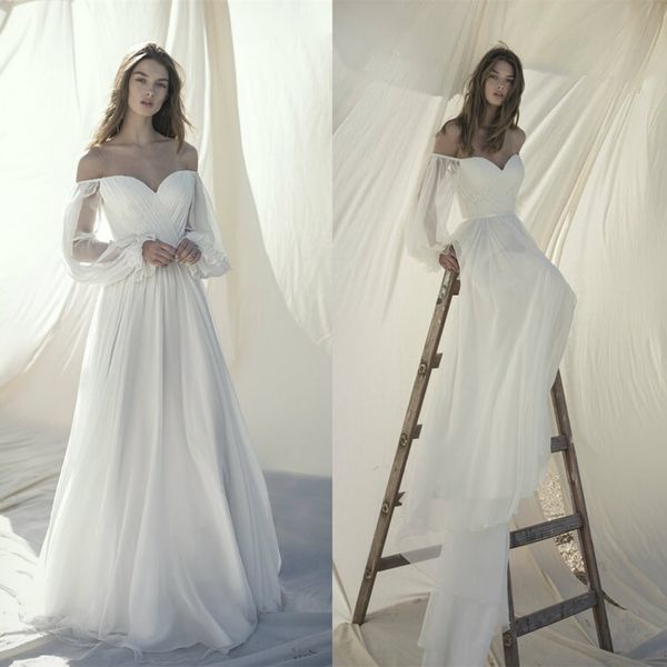 alon livne 2021 wedding dresses off the shoulder sweep train chiffon bridal gowns custom made plus size a line boho robe de soiree, White
alon livne 2021 wedding dresses off the shoulder sweep train chiffon bridal gowns custom made plus size a line boho robe de soiree, White
