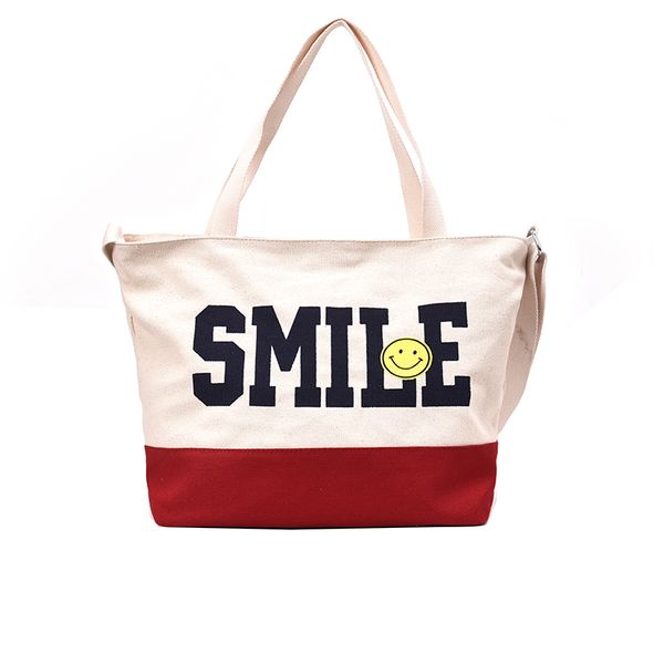 smile letter canvas shoulder bags for woman large capacity designer totes eco friendly shopping bag casual handbag ca007
smile letter canvas shoulder bags for woman large capacity designer totes eco friendly shopping bag casual handbag ca007