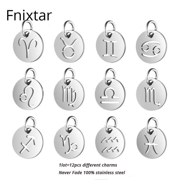 fnixtar stainless steel 12mm zodiac charm pendants for jewelry making never fade 12 signs constellation metal charms 12pcs/lot, Bronze;silver
fnixtar stainless steel 12mm zodiac charm pendants for jewelry making never fade 12 signs constellation metal charms 12pcs/lot, Bronze;silver