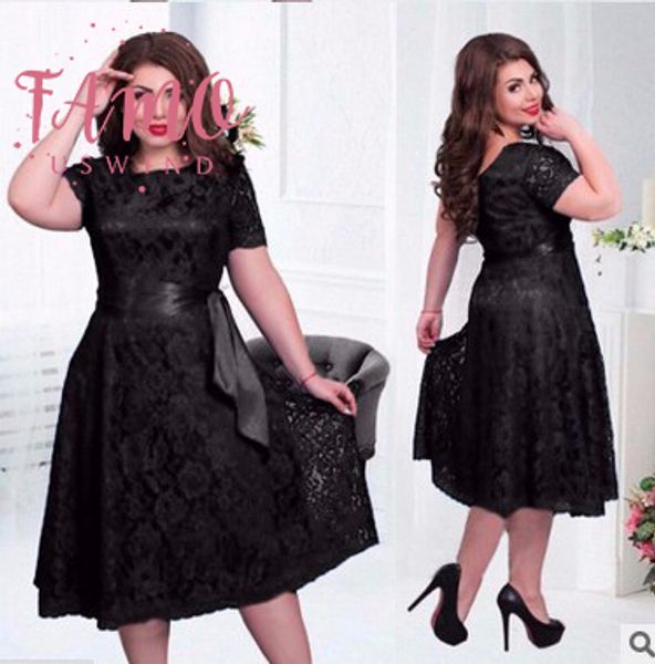 women summer dresses 2020 europe new large size short sleeve lace knee length dress belt wholesale vestidos dropshipping wsp9489, Black;gray
women summer dresses 2020 europe new large size short sleeve lace knee length dress belt wholesale vestidos dropshipping wsp9489, Black;gray