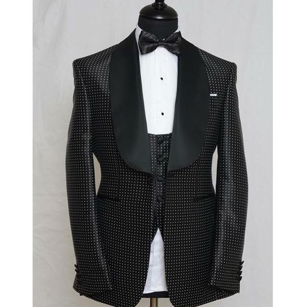 3 piece slim fit prom suits for men with dots shawl lapel custom wedding groom tuxedos 2020 man fashion clothes suit set, White;black
3 piece slim fit prom suits for men with dots shawl lapel custom wedding groom tuxedos 2020 man fashion clothes suit set, White;black