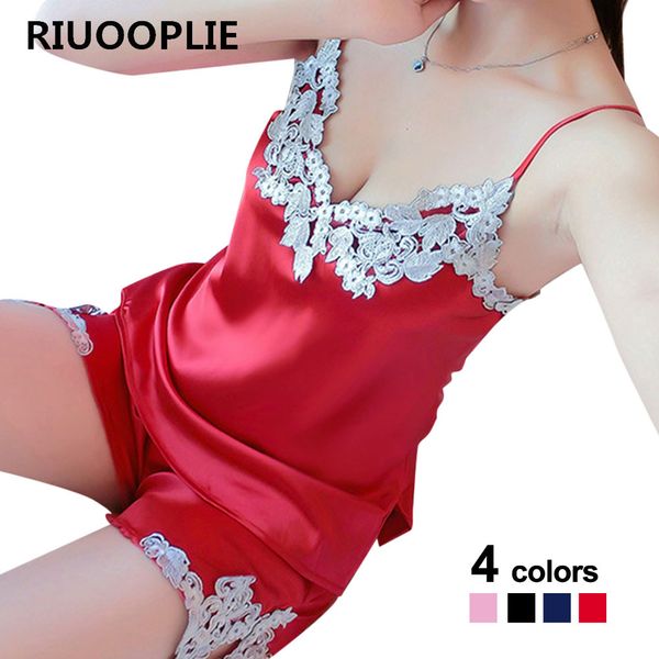 riuooplie silk sleepwear for women satin embroidery lace pajamas suits 2 piece set camisoles tanks shorts, Black;white
riuooplie silk sleepwear for women satin embroidery lace pajamas suits 2 piece set camisoles tanks shorts, Black;white