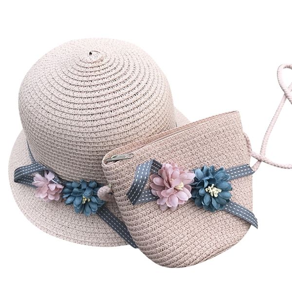 солома шляпы девушка детских шапки sun summer beach шляпа солома тканого карман