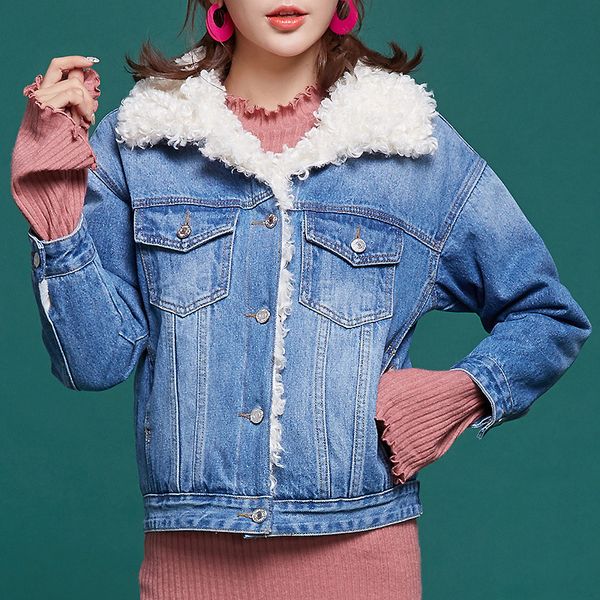 lamb wool cotton jacket, short slim jacket, warm wool collar new denim jacket, Black;brown
lamb wool cotton jacket, short slim jacket, warm wool collar new denim jacket, Black;brown