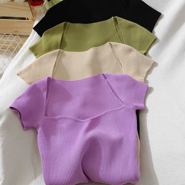 shaped tube neckline design white knitted short-sleeved t-shirt female stretch slim and careful machine
shaped tube neckline design white knitted short-sleeved t-shirt female stretch slim and careful machine