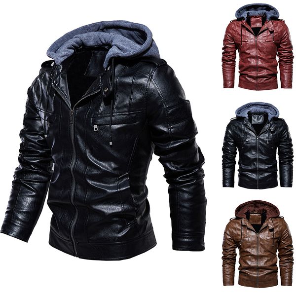 oeak winter men pu leather hooded jackets fashion male outdoor locomotive leather jacket 2019 new hiphop jackets, Black
oeak winter men pu leather hooded jackets fashion male outdoor locomotive leather jacket 2019 new hiphop jackets, Black
