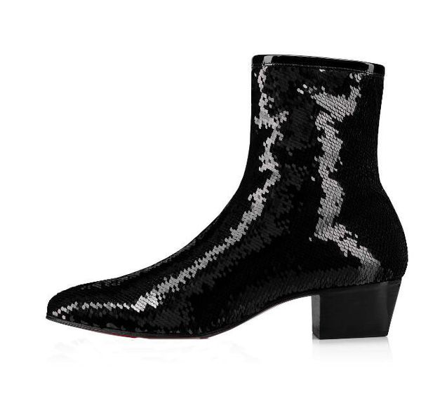 fall/winter roadie flats men's glitter red bottom retro boots man booties party dress walking with super quality ankle boot outdoor, Black
fall/winter roadie flats men's glitter red bottom retro boots man booties party dress walking with super quality ankle boot outdoor, Black