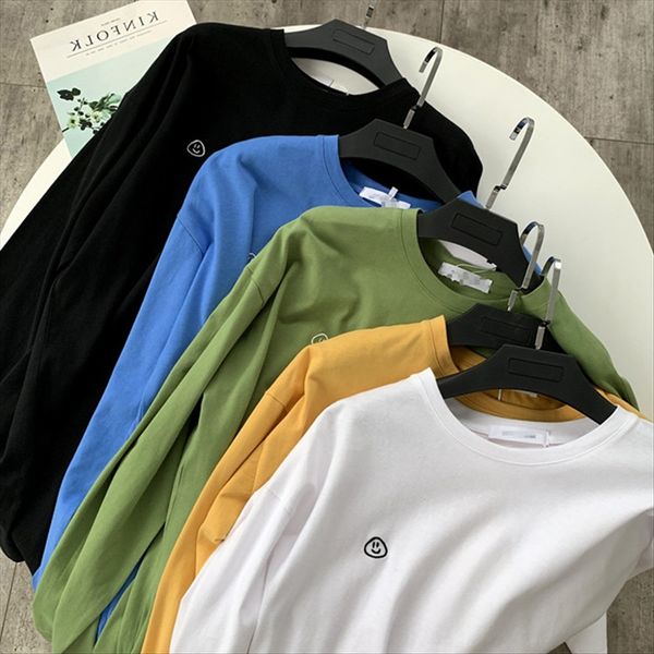 smiling face long sleeve round t-shirt embroidery embroidery collar t-shirt female 2019 loose slim base top, White
smiling face long sleeve round t-shirt embroidery embroidery collar t-shirt female 2019 loose slim base top, White