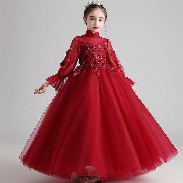 3~14t girls children elegant wine-red color standing-collar birthday wedding party princess mesh dress kids host dress clothes, Red;yellow
3~14t girls children elegant wine-red color standing-collar birthday wedding party princess mesh dress kids host dress clothes, Red;yellow