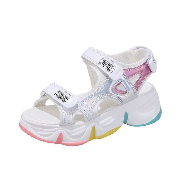 platform sandals female summer 2020 women thick bottom rainbow sole hook & loop shoe wedge with open toe platform shoes 35-42, Black
platform sandals female summer 2020 women thick bottom rainbow sole hook & loop shoe wedge with open toe platform shoes 35-42, Black