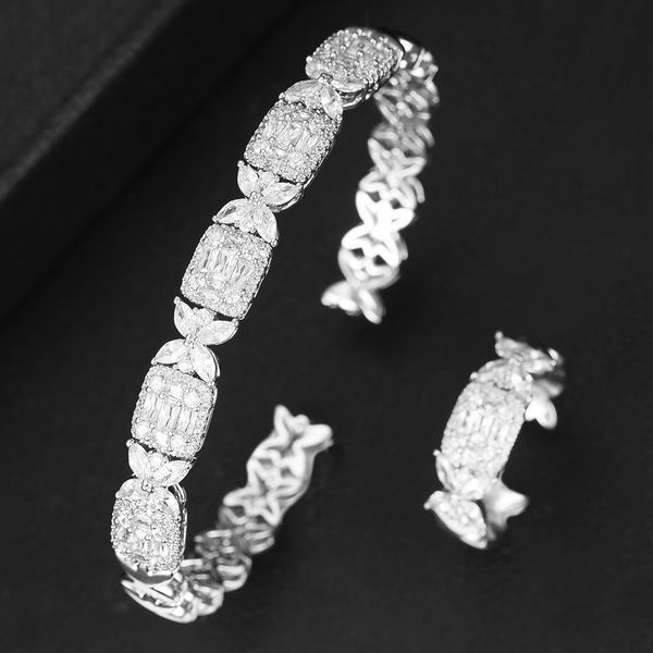 larrauri 2pcs bracelets/ring luxury cubic zirconia open bangle resizable rings trendy girls women patry wedding jewelry sets, Silver
larrauri 2pcs bracelets/ring luxury cubic zirconia open bangle resizable rings trendy girls women patry wedding jewelry sets, Silver
