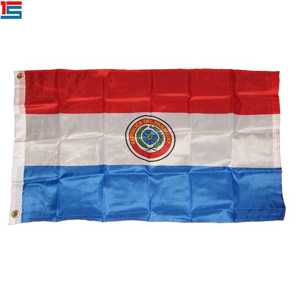 digital printing paraguay flag 90 x 150 cm polyester national country flag banner with two grommets
digital printing paraguay flag 90 x 150 cm polyester national country flag banner with two grommets