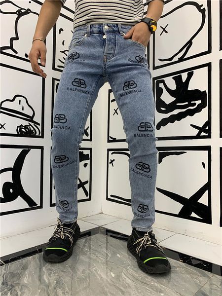 brand designer jeans luxury men's straight slim jeans tear thin pants new men1, Blue
brand designer jeans luxury men's straight slim jeans tear thin pants new men1, Blue