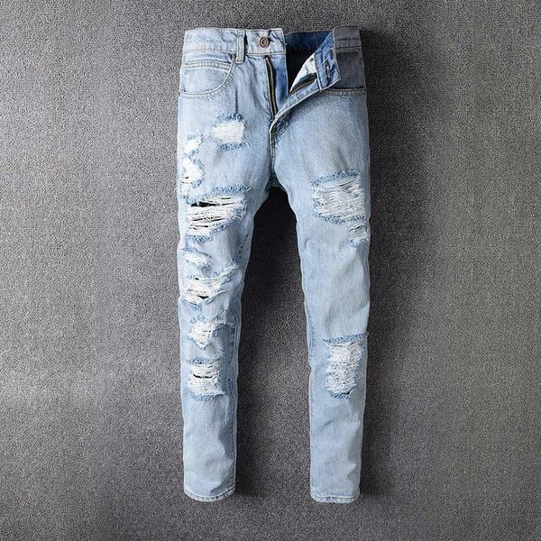 fashion streetwear men designer jeans black color destroyed ripped jeans men colorful paint denim broken pants hip hop skinny homme, Blue
fashion streetwear men designer jeans black color destroyed ripped jeans men colorful paint denim broken pants hip hop skinny homme, Blue