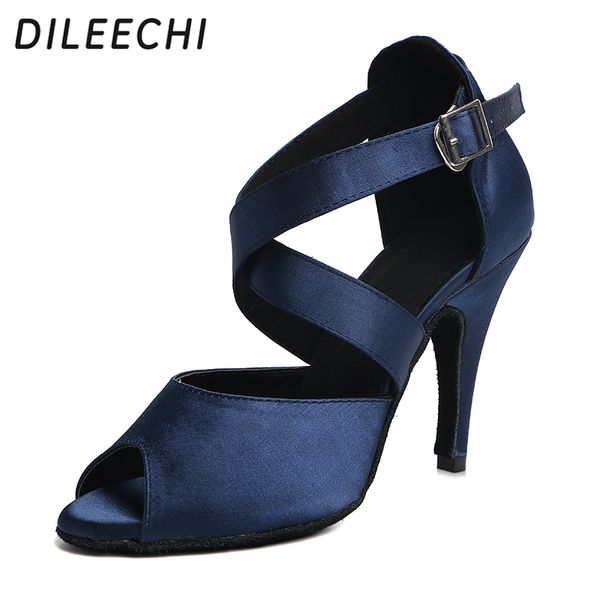 dileechi latin dance shoes dark blue satin women's high heel 10cm soft outsole
dileechi latin dance shoes dark blue satin women's high heel 10cm soft outsole