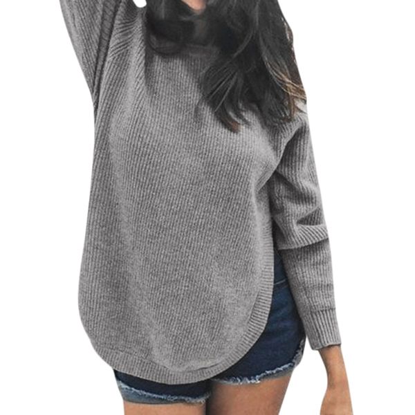 winter women's sweater blouse long sleeve round collar split solid color sweater casual loose casaco feminino, White;black
winter women's sweater blouse long sleeve round collar split solid color sweater casual loose casaco feminino, White;black