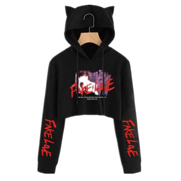 album love yourself tear fake love kpop long sleeve cropped hoodies sweatshirt women cat hooded pullover crop clothes new, Black
album love yourself tear fake love kpop long sleeve cropped hoodies sweatshirt women cat hooded pullover crop clothes new, Black