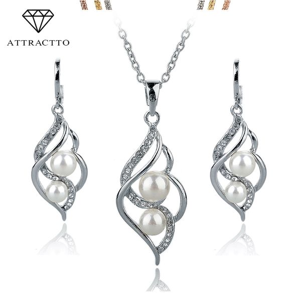 attractt fashion double simulated pearl jewelry gold silver color earrings necklace set crystal wedding accessories set140024
attractt fashion double simulated pearl jewelry gold silver color earrings necklace set crystal wedding accessories set140024