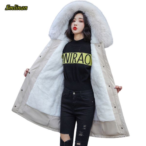 smlinan winter coat women thick wool liner cotton padded jacket woman plus size hooded long coat female fur hoodies parka mujer, Black
smlinan winter coat women thick wool liner cotton padded jacket woman plus size hooded long coat female fur hoodies parka mujer, Black
