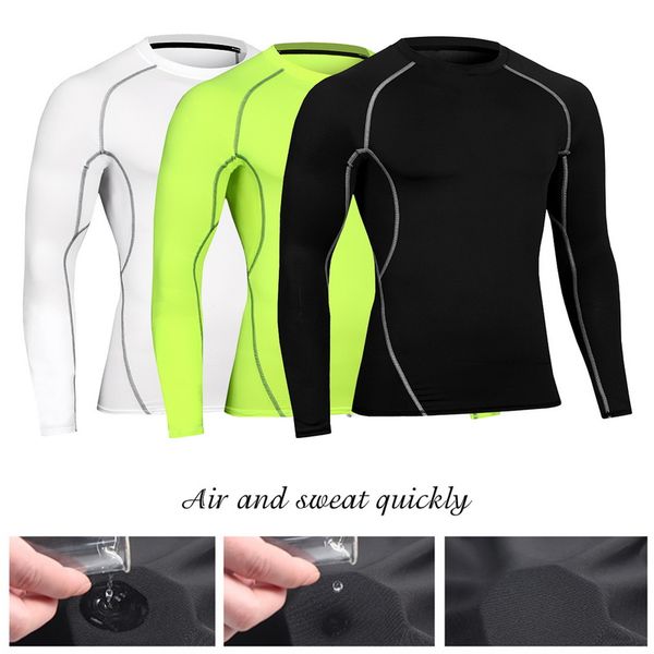 2020 new summer men's tight fitness exercise running training t-shirt stretch speed dry long sleeve shirt, White;black
2020 new summer men's tight fitness exercise running training t-shirt stretch speed dry long sleeve shirt, White;black