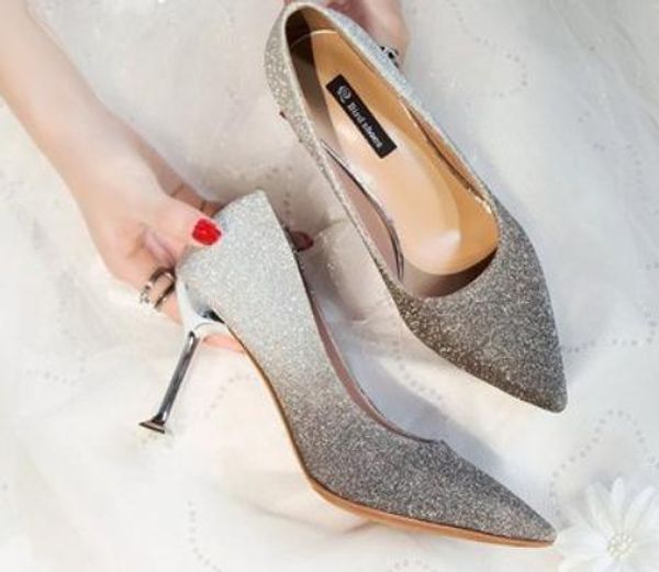 2020 women's shoes in spring and autumn with new style high heel fine heel pointed end sequined cloth@b075, Black
2020 women's shoes in spring and autumn with new style high heel fine heel pointed end sequined cloth@b075, Black