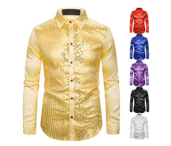 men's shirt sequins show nightclub men's wear hosts gilded men's lapel long sleeve shirt s11, White;black
men's shirt sequins show nightclub men's wear hosts gilded men's lapel long sleeve shirt s11, White;black
